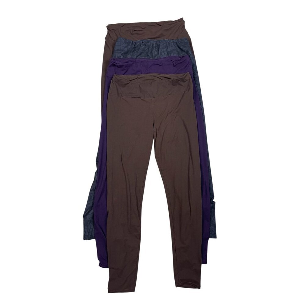 Bundle of 4 Charlies Project Leggings One Size Lot Set  Brown Purple